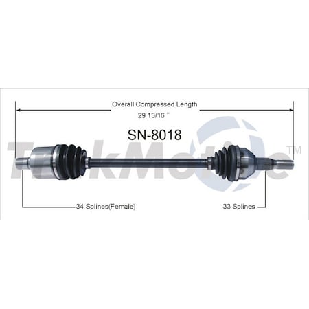 Surtrack Axle Cv Axle Shaft, Sn-8018 SN-8018